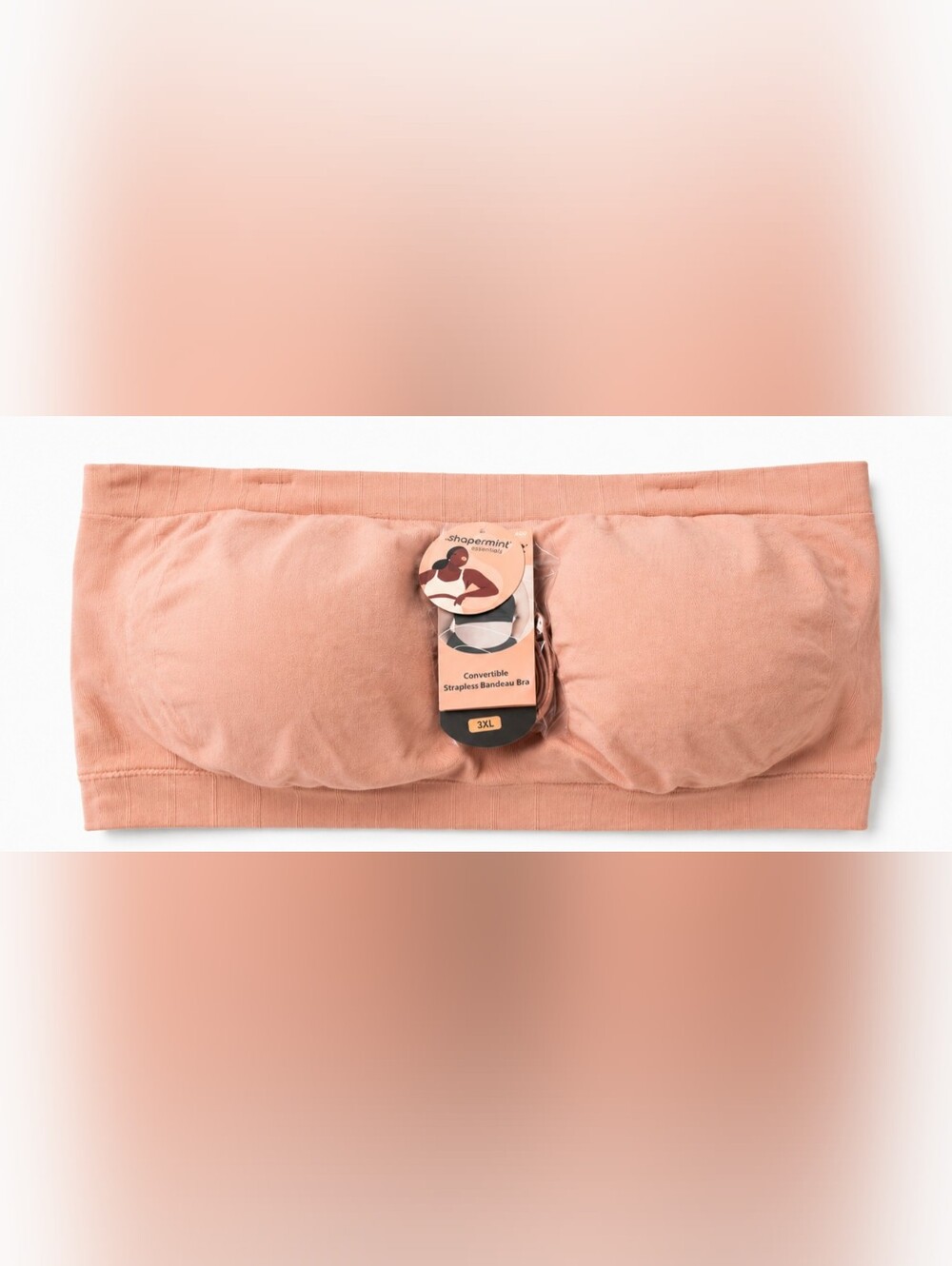 Shapermint Convertible Strapless Bandeau Bra - Dusty Rose 3XL - Picture 2 of 6